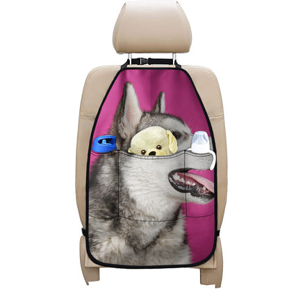 Cute Alaskan Malamute Print Car Seat Organizers