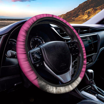 Cute Alaskan Malamute Print Car Steering Wheel Cover