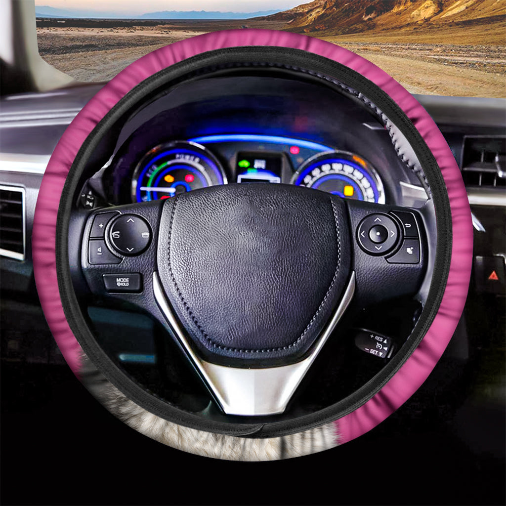 Cute Alaskan Malamute Print Car Steering Wheel Cover