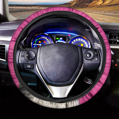 Cute Alaskan Malamute Print Car Steering Wheel Cover