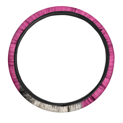 Cute Alaskan Malamute Print Car Steering Wheel Cover