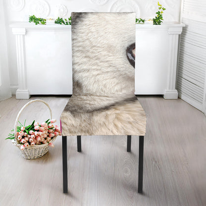 Cute Alaskan Malamute Print Dining Chair Slipcover