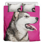 Cute Alaskan Malamute Print Duvet Cover Bedding Set