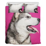 Cute Alaskan Malamute Print Duvet Cover Bedding Set