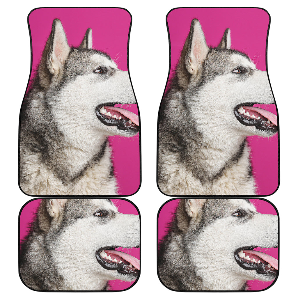 Cute Alaskan Malamute Print Front and Back Car Floor Mats
