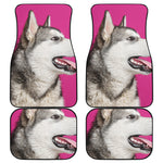 Cute Alaskan Malamute Print Front and Back Car Floor Mats