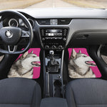 Cute Alaskan Malamute Print Front and Back Car Floor Mats