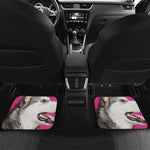 Cute Alaskan Malamute Print Front and Back Car Floor Mats