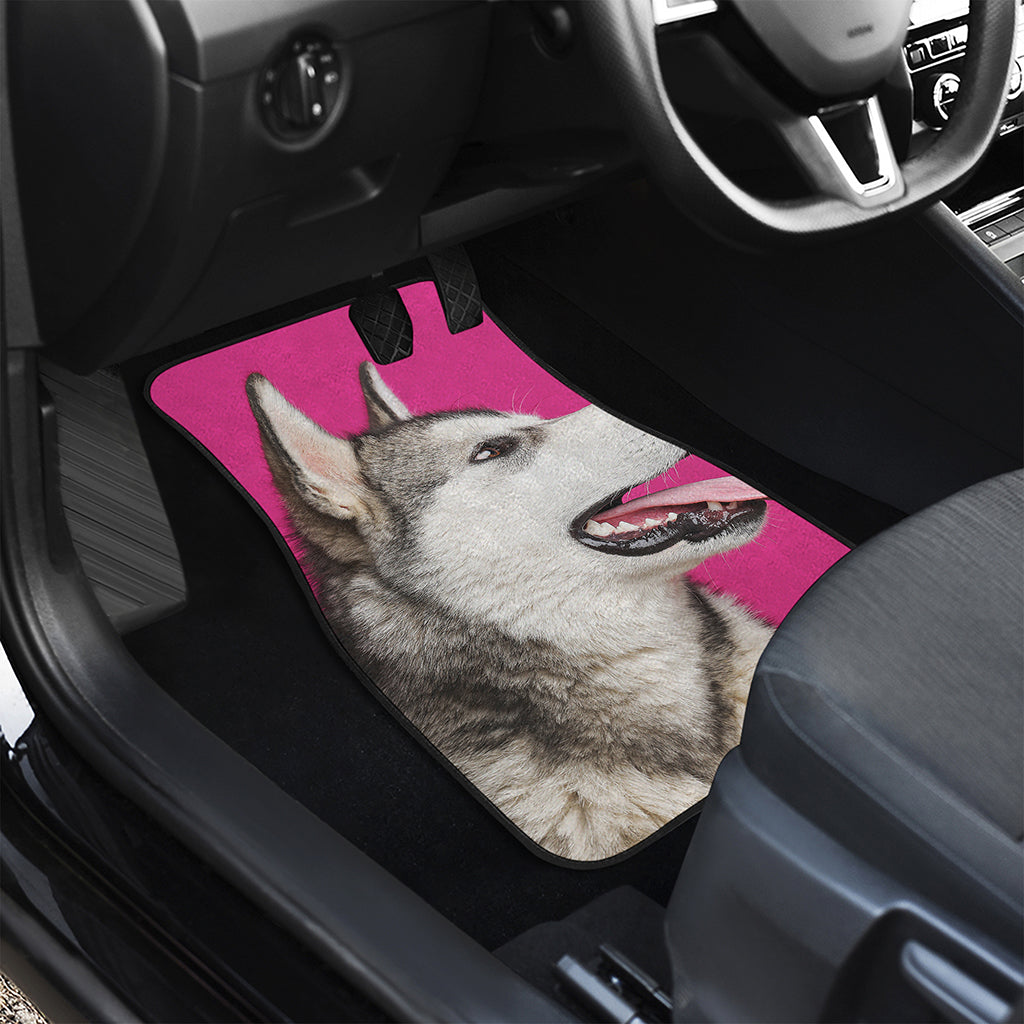 Cute Alaskan Malamute Print Front and Back Car Floor Mats