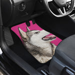 Cute Alaskan Malamute Print Front and Back Car Floor Mats