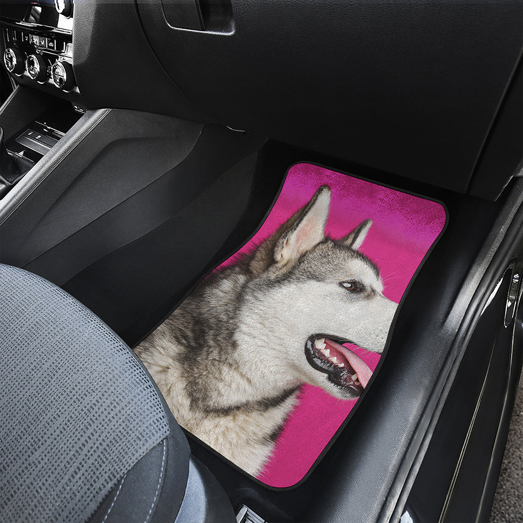 Cute Alaskan Malamute Print Front and Back Car Floor Mats