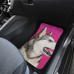 Cute Alaskan Malamute Print Front and Back Car Floor Mats