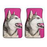 Cute Alaskan Malamute Print Front Car Floor Mats