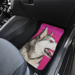 Cute Alaskan Malamute Print Front Car Floor Mats