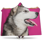 Cute Alaskan Malamute Print Hooded Blanket