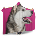 Cute Alaskan Malamute Print Hooded Blanket