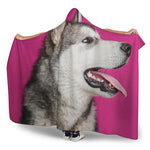 Cute Alaskan Malamute Print Hooded Blanket