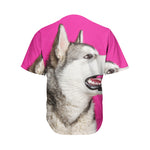 Cute Alaskan Malamute Print Men's Baseball Jersey