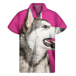 Cute Alaskan Malamute Print Men's Short Sleeve Shirt
