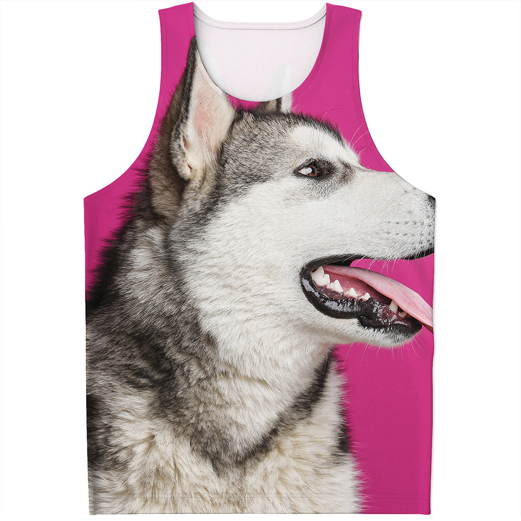 Cute Alaskan Malamute Print Men's Tank Top