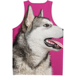 Cute Alaskan Malamute Print Men's Tank Top
