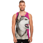 Cute Alaskan Malamute Print Men's Tank Top