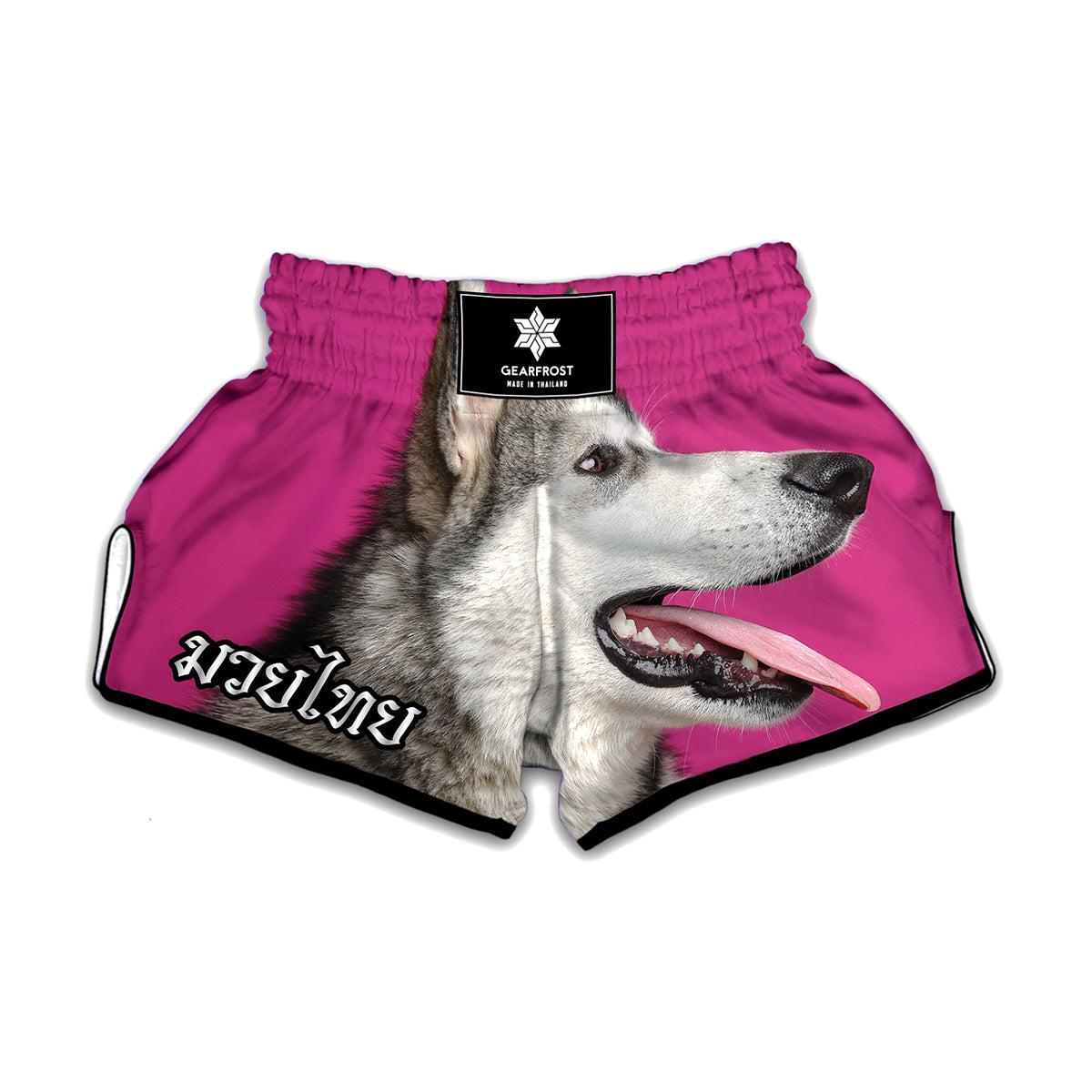 Cute Alaskan Malamute Print Muay Thai Boxing Shorts