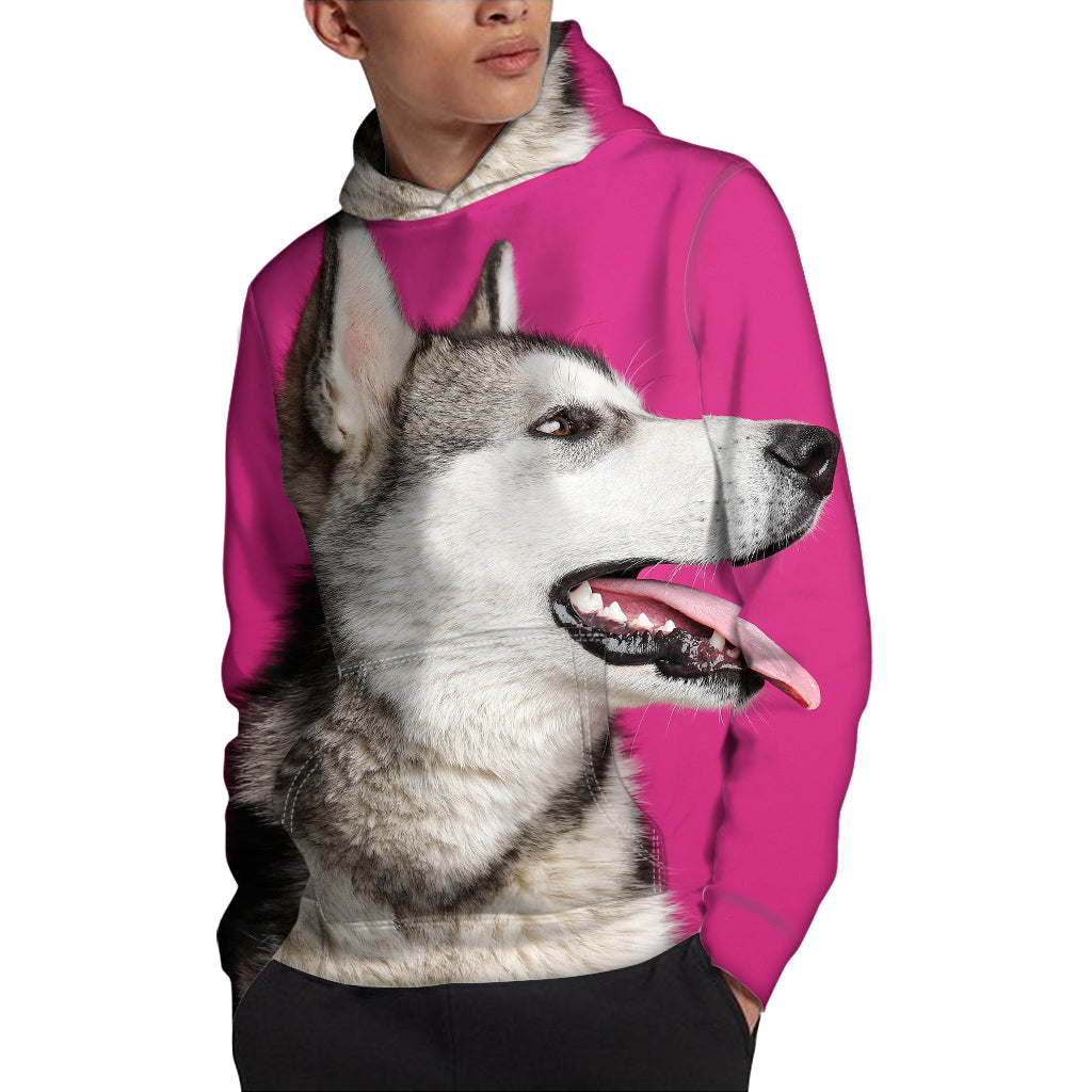 Cute Alaskan Malamute Print Pullover Hoodie