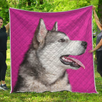 Cute Alaskan Malamute Print Quilt