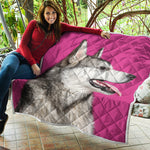 Cute Alaskan Malamute Print Quilt