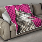 Cute Alaskan Malamute Print Quilt