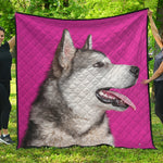 Cute Alaskan Malamute Print Quilt
