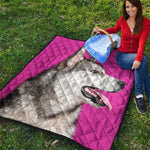 Cute Alaskan Malamute Print Quilt
