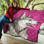 Cute Alaskan Malamute Print Quilt