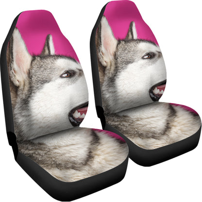 Cute Alaskan Malamute Print Universal Fit Car Seat Covers