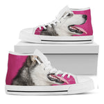 Cute Alaskan Malamute Print White High Top Shoes