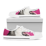 Cute Alaskan Malamute Print White Low Top Shoes
