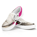 Cute Alaskan Malamute Print White Slip On Shoes
