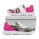 Cute Alaskan Malamute Print White Sneakers