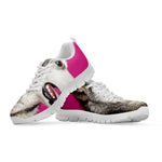 Cute Alaskan Malamute Print White Sneakers