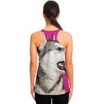 Cute Alaskan Malamute Print Women's Racerback Tank Top