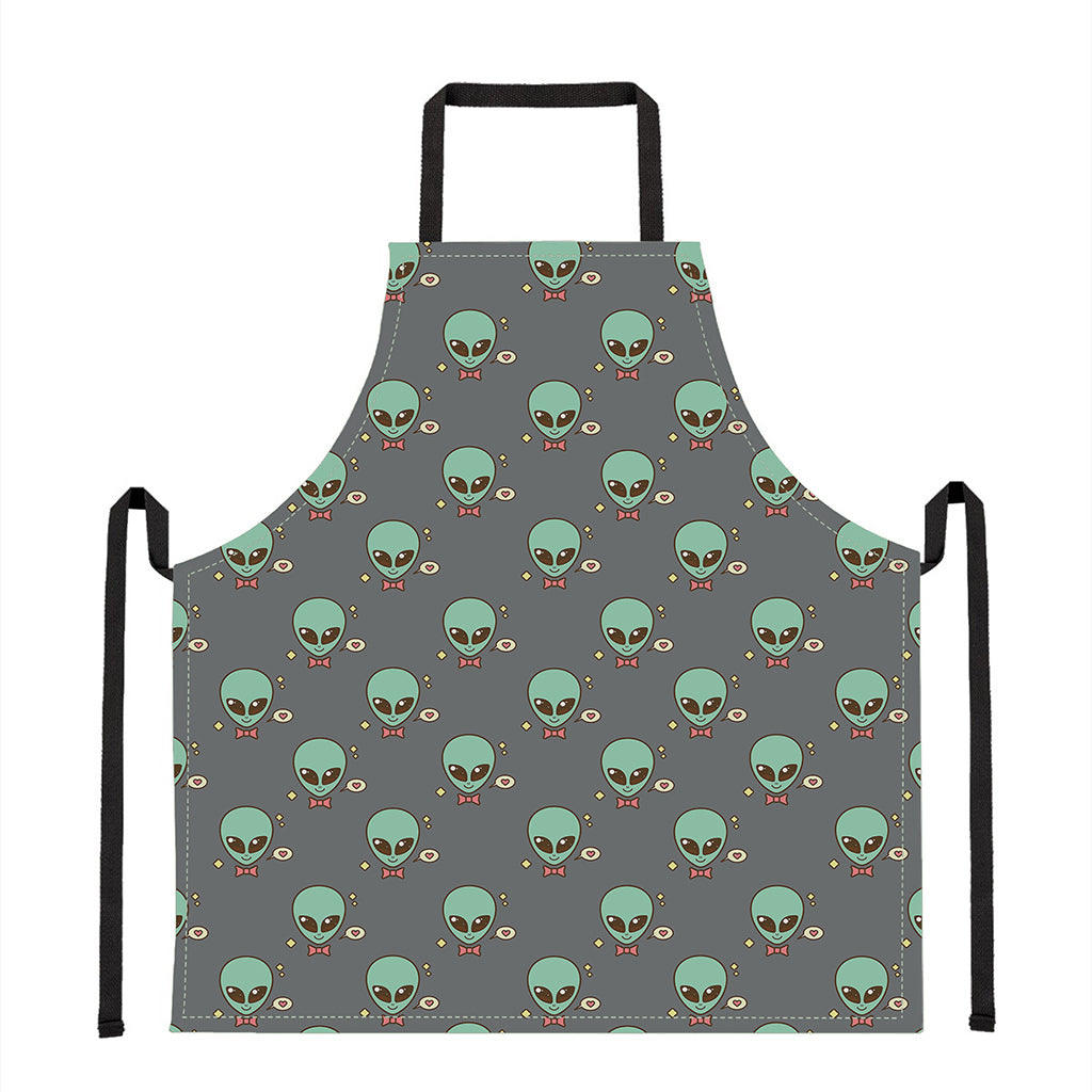 Cute Alien With Bow Tie Print Apron