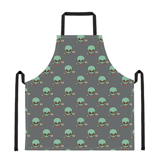 Cute Alien With Bow Tie Print Apron