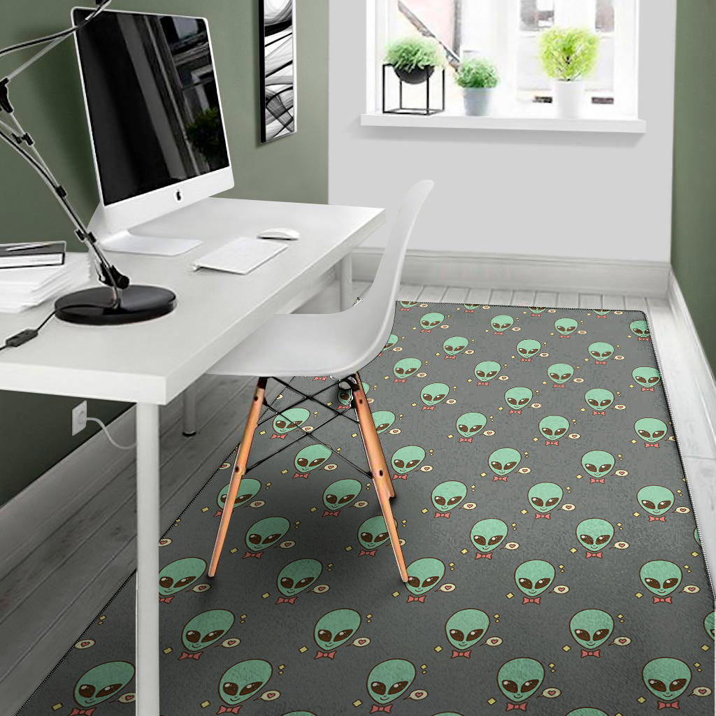 Cute Alien With Bow Tie Print Area Rug