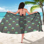 Cute Alien With Bow Tie Print Beach Sarong Wrap