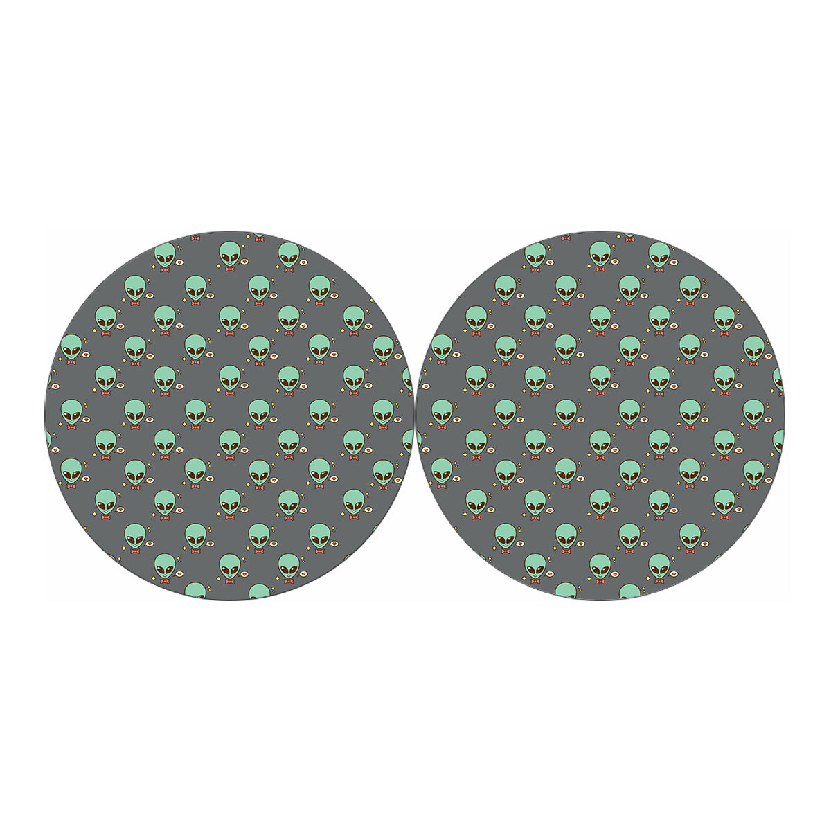 Cute Alien With Bow Tie Print Car Coasters