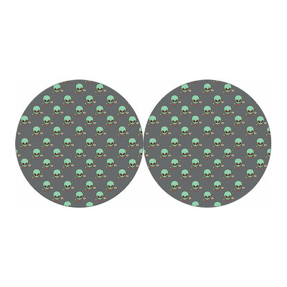 Cute Alien With Bow Tie Print Car Coasters