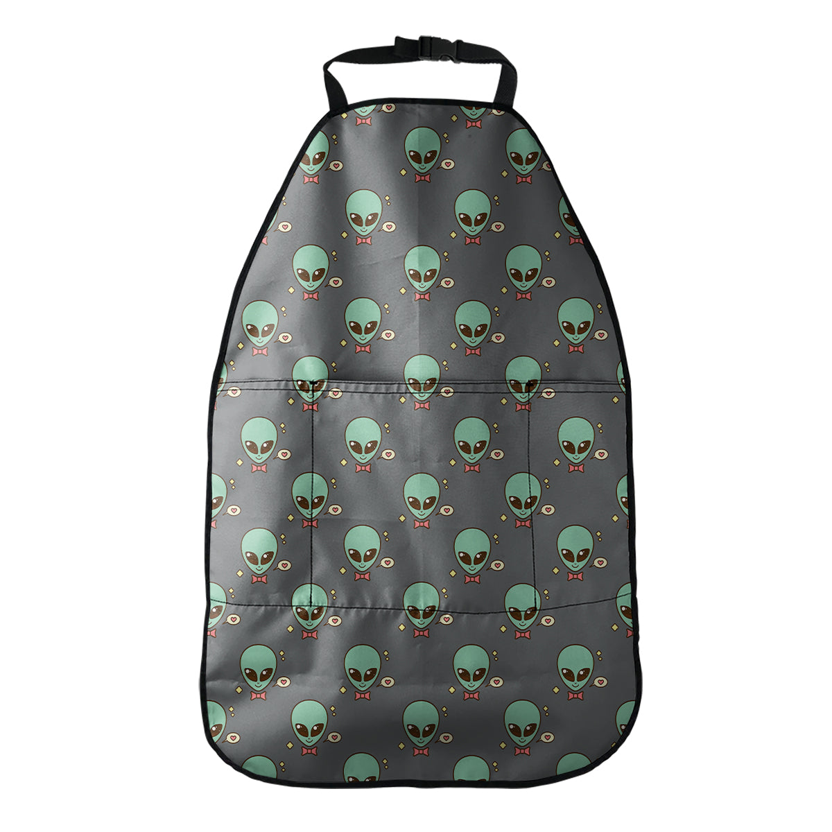 Cute Alien With Bow Tie Print Car Seat Organizers