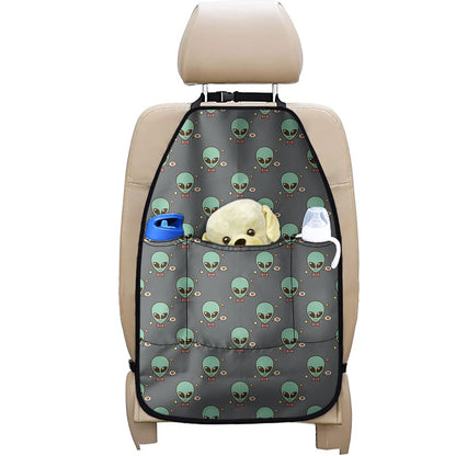 Cute Alien With Bow Tie Print Car Seat Organizers