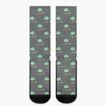 Cute Alien With Bow Tie Print Crew Socks